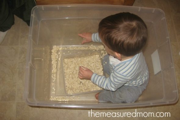 child moving oats
