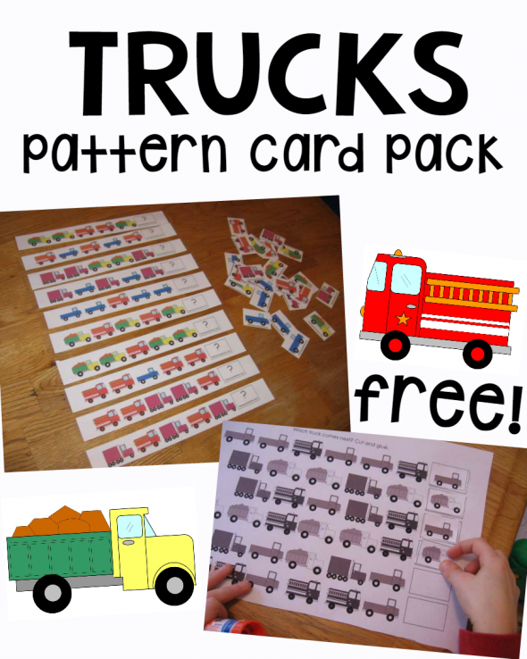 Here are some free printable pattern cards for preschool and kindergarten. You'll find pattern cards, pattern strips, and two worksheets.