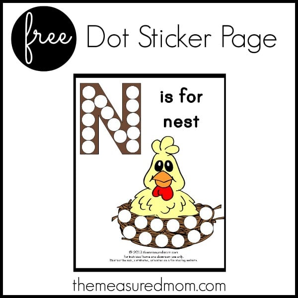 Want to give your child practice with fine motor letter formation? Check out The Measured Mom's FREE collection of dot sticker pages!