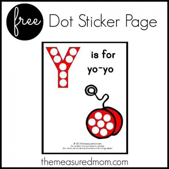Get this free printable activity page for letter Y for your preschooler!