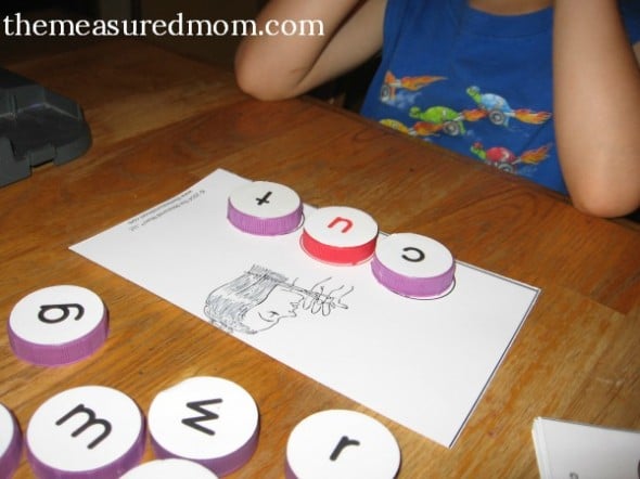 milk cap letters - spelling 2