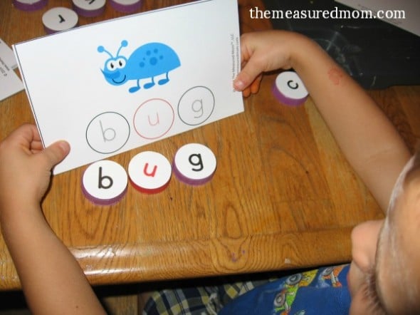 milk cap letters - spelling 3