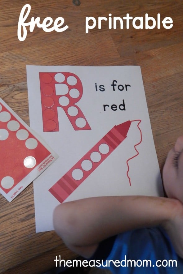 Get this free letter R printable, plus a link to get a printable for EVERY letter in one easy download!