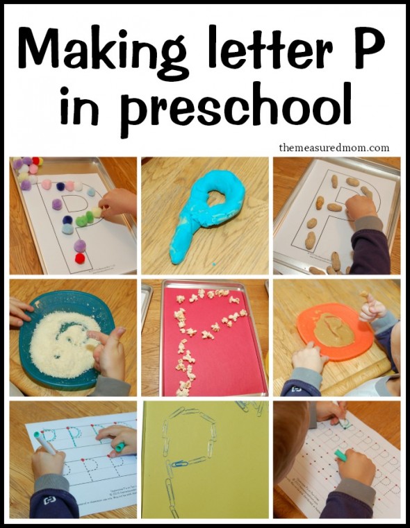 making letter P in preschool