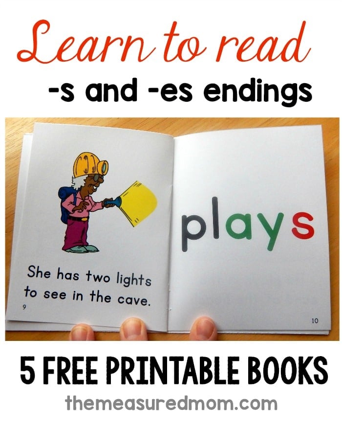 Is the s ending tripping up your new reader? Print these free printable phonics books for practice reading words that end with "s" and "es."