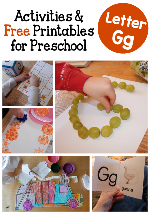 Looking for letter G activities for preschoolers? You'll love the variety and free printables in this post!