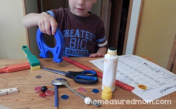 If you're doing magnet experiments with kids, print this free magnet worksheet to keep track of which objects are magnetic.