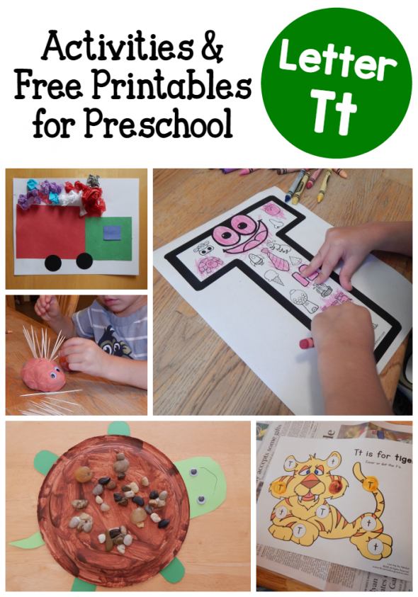Check out this fun variety of letter T activities for preschool! Books, crafts, letter sounds and more!
