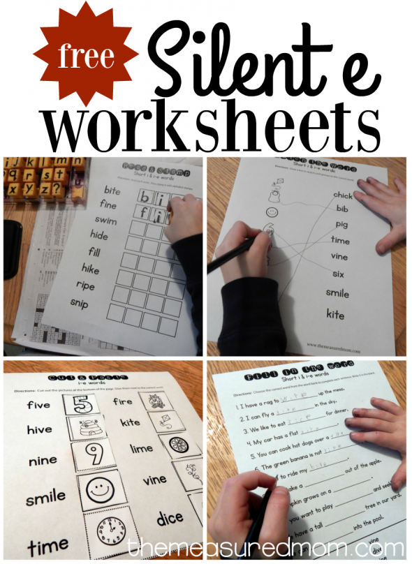 free silent e worksheets i-e