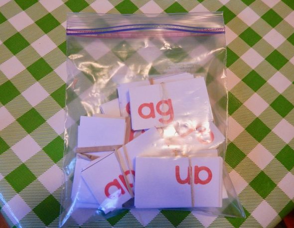 word building cards storage